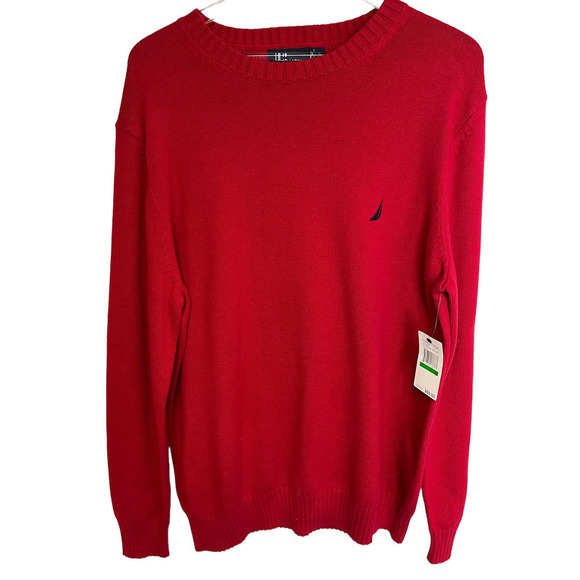 NWT Nautica Red Crewneck Sweater - Picture 1 of 6